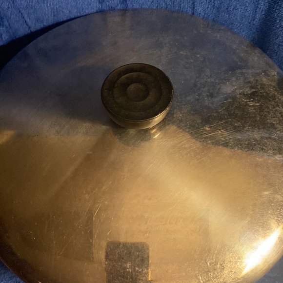 Vintage Revere Ware 4.5 Qt Stock Pot Copper Bottom Stainless Steel Lid 90s - Picture 3 of 5